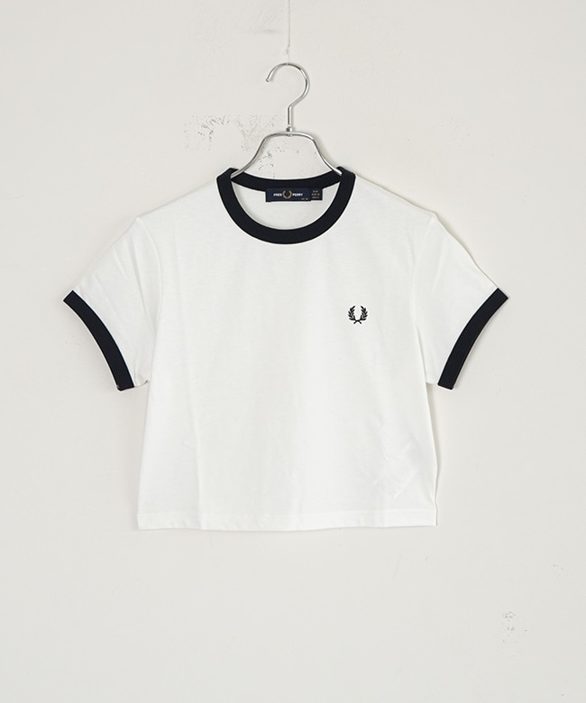 FRED PERRY(フレッドペリー) CROPPED RINGER T-SHIRT クロップド