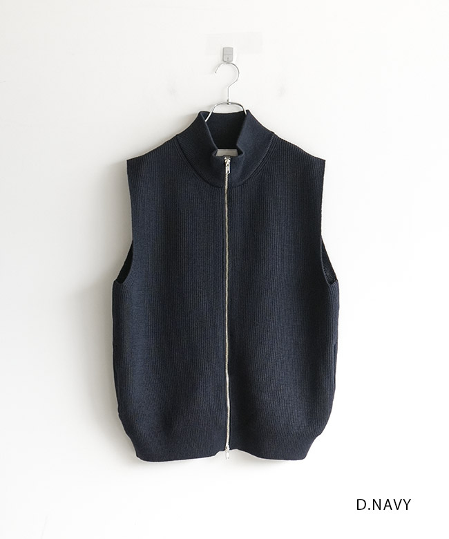 SALE 50%OFF】[243-91201]EVCON(エビコン) WOOL LOW GAUGE ZIP UP VEST 