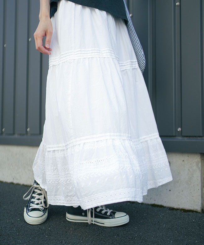 SALE 40%OFF】Midi Umi(ミディウミ) ヘムレースティアードスカート