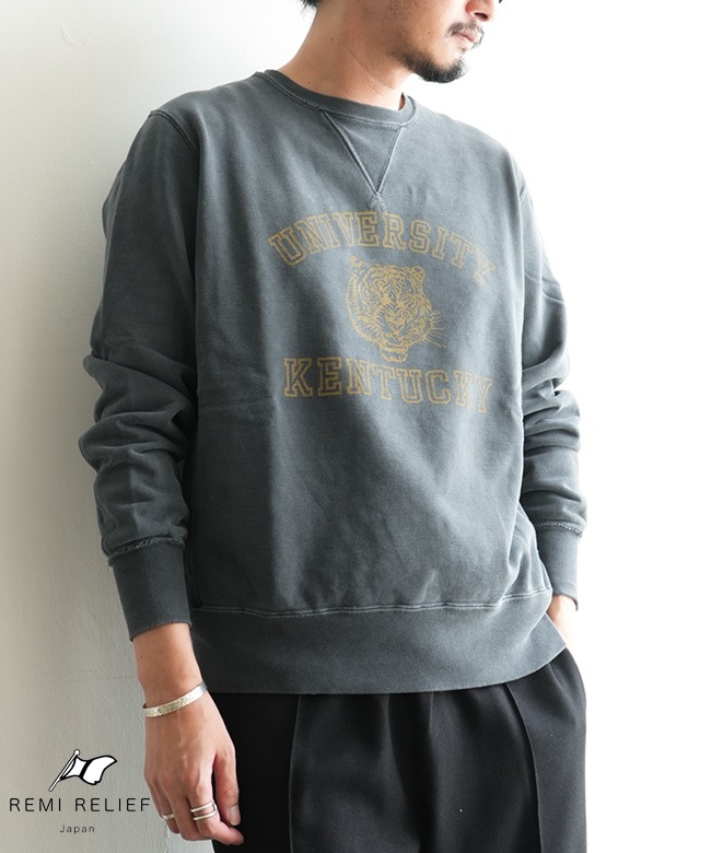 REMI RELIEF(レミレリーフ) SP加工裏毛クルー(KENTUCKY) メンズ