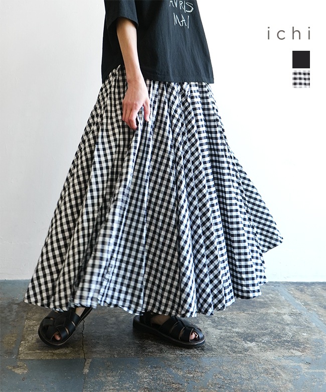 【新品未使用 アルチビオ】22FW 新作あったか起毛裏地付き スカート36号 SALE 30%OFF】[241203]ICHI(イチ)Cotton Circular Gather Skirt