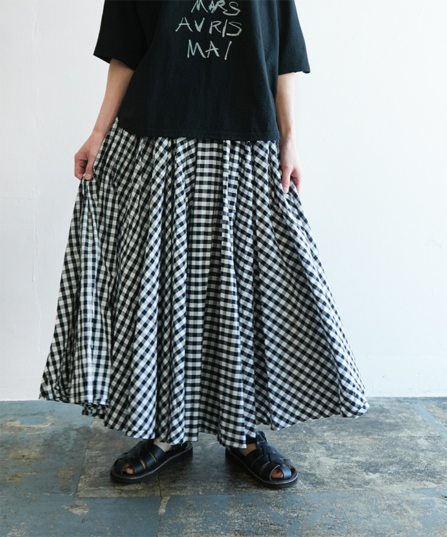 SALE 30%OFF】[241203]ICHI(イチ)Cotton Circular Gather Skirt