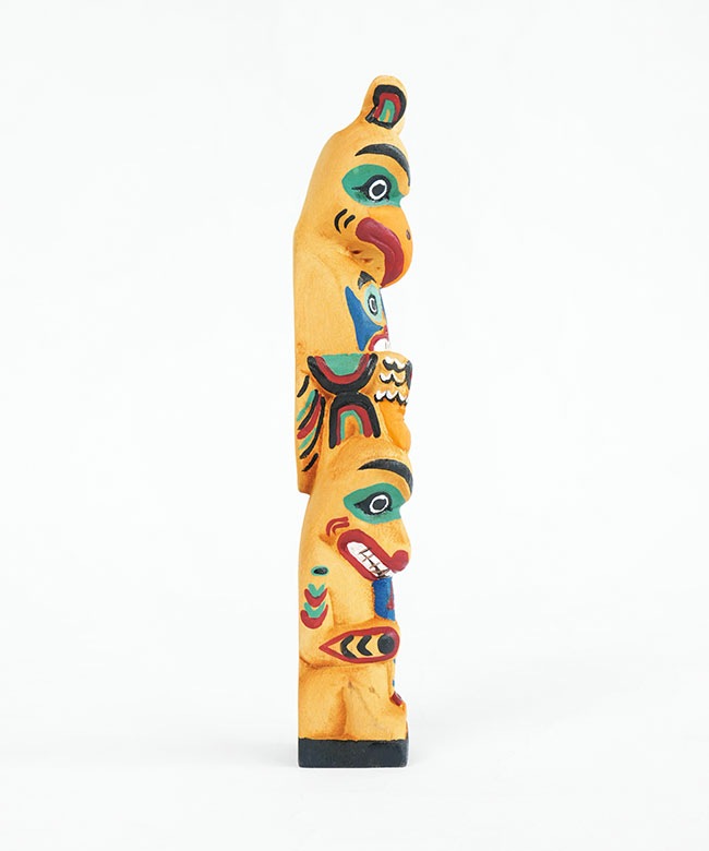 ②トーテムポール風石材彫刻 約200センチ 2082]amabro(アマブロ) WOODEN CARVING TOTEM POLE タイプE ウッデン