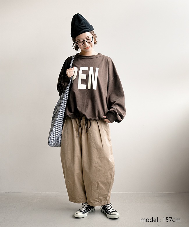 トップス melonpanna ◇[SMA-PEN-PEN]SOLAMONAT(ソラモナ) ペンネ天竺 モックネック 裾紐