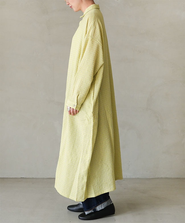 1100308]ICHI Antiquites(イチアンティークス) ウールガーゼギンガム