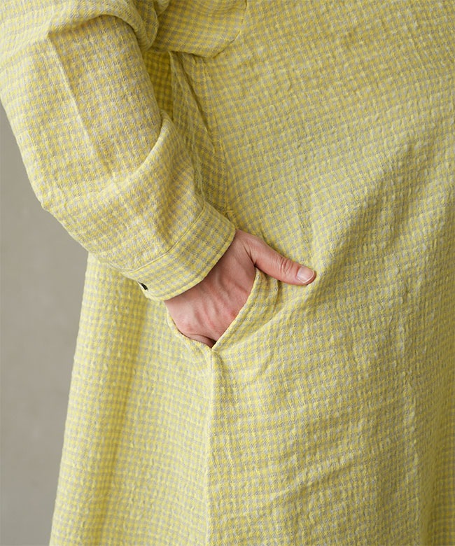 1100308]ICHI Antiquites(イチアンティークス) ウールガーゼギンガム