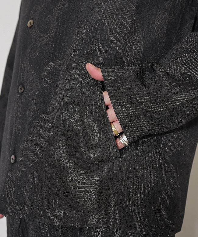 SX261]NEEDLES(ニードルズ) V Neck Shirt - Rayon Paisley Jacquard V