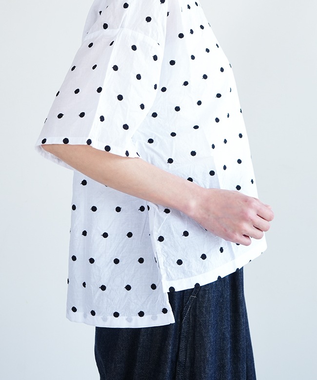 Midi Umi(ミディウミ) 別注 dots wide shirt PO ドットワイドシャツ