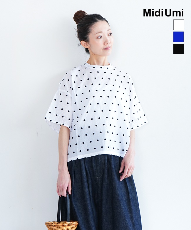Midi Umi(ミディウミ) 別注 dots wide shirt PO ドットワイドシャツ