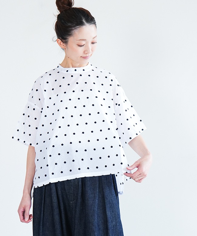 Midi Umi(ミディウミ) 別注 dots wide shirt PO ドットワイドシャツ