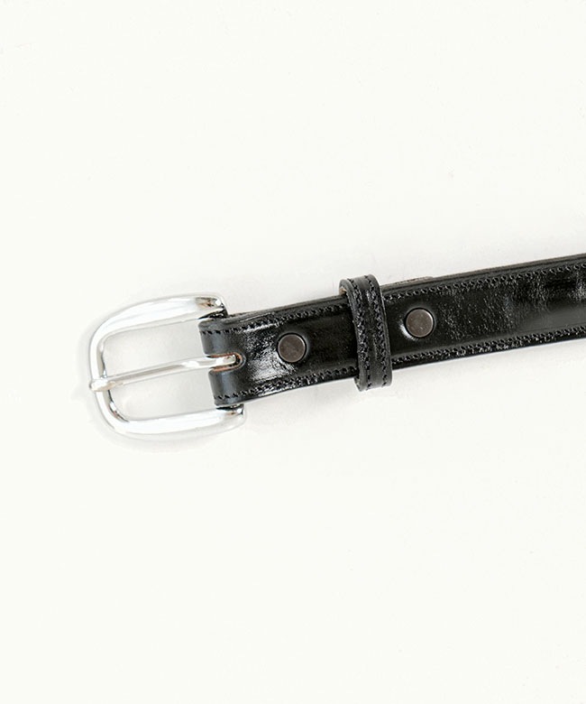 TORY LEATHER(トリーレザー)1 Round Raised Belt(BLACK×NICKEL) ワン