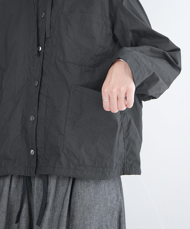 Midi Umi(ミディウミ) hooded short shirt フード付きショートシャツ
