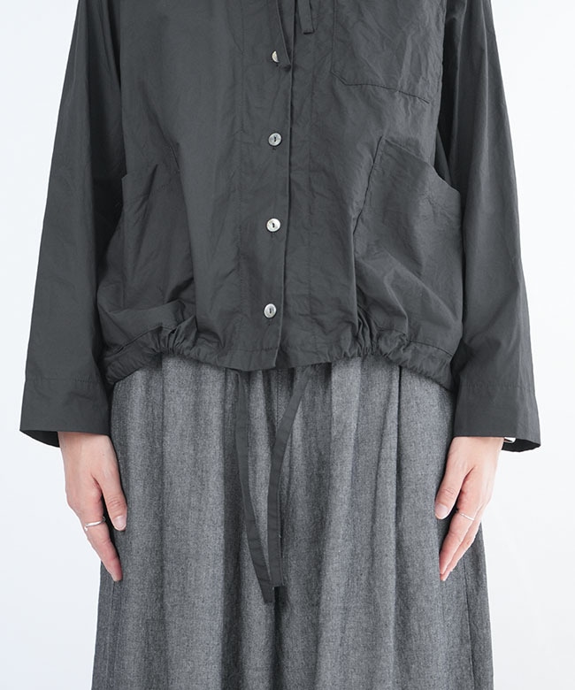 Midi Umi(ミディウミ) hooded short shirt フード付きショートシャツ