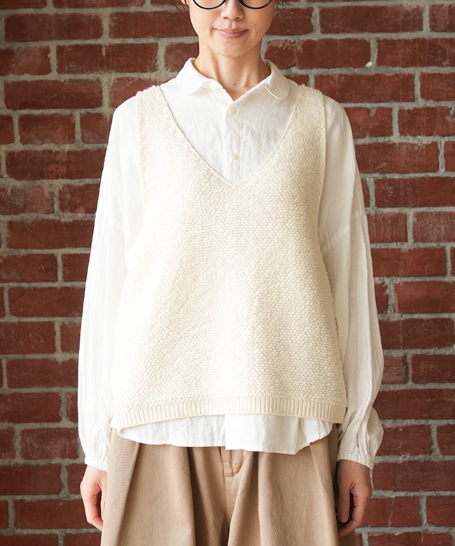 Midi Umi(ミディウミ) 別注 pile boa knit vest パイルボアニット