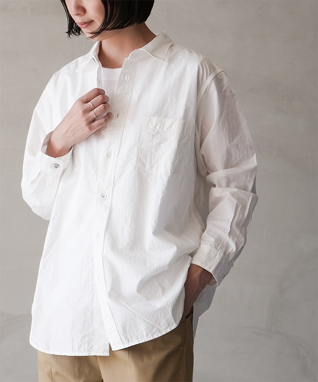 ARTS&SCIENCEリネンプルオーバー白3美品 RINEN(リネン) RINEN(リネン) 80/2ダウンプルーフ レギュラーカラー