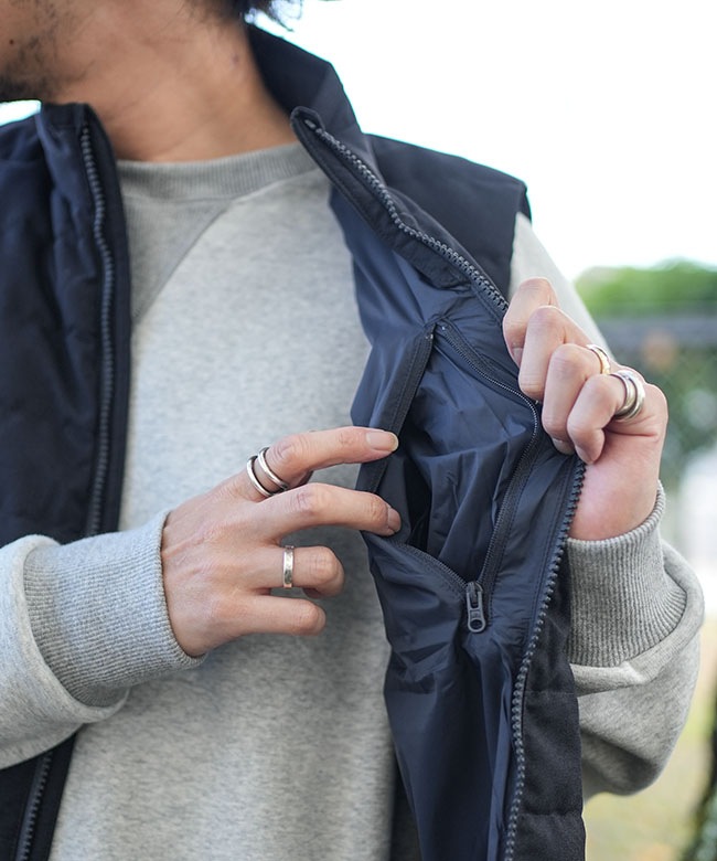 ◇[DT-A0189PWL]DANTON(ダントン) MIDDLE DOWN ZIP STAND COLLAR VEST
