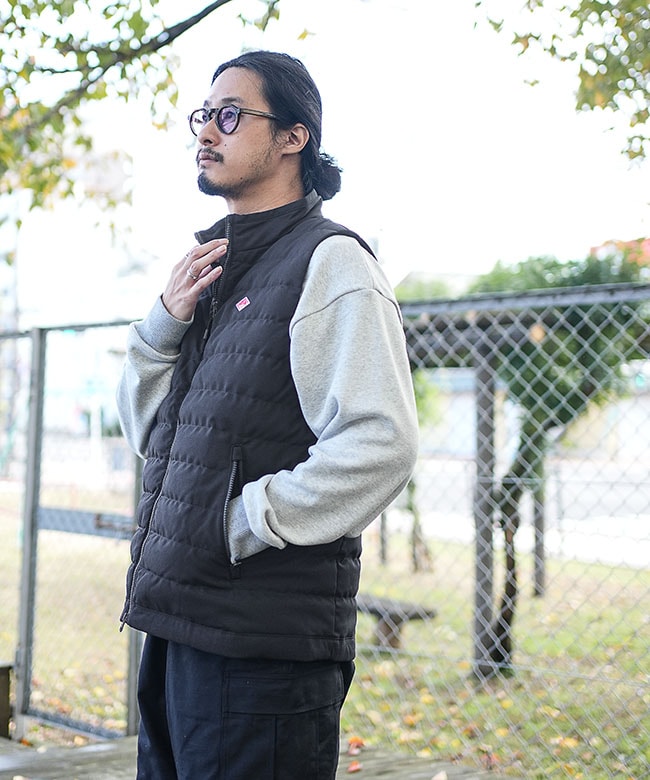 ◇[DT-A0189PWL]DANTON(ダントン) MIDDLE DOWN ZIP STAND COLLAR VEST