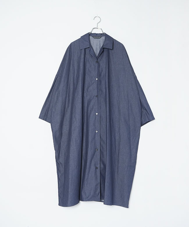 mizuiro ind(ミズイロインド) デニムワイドシャツワンピース denim