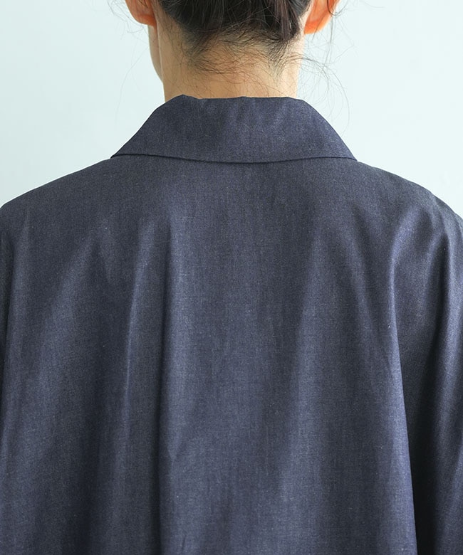 ◎◎mizuiro ind(ミズイロインド) デニムワイドシャツワンピース denim