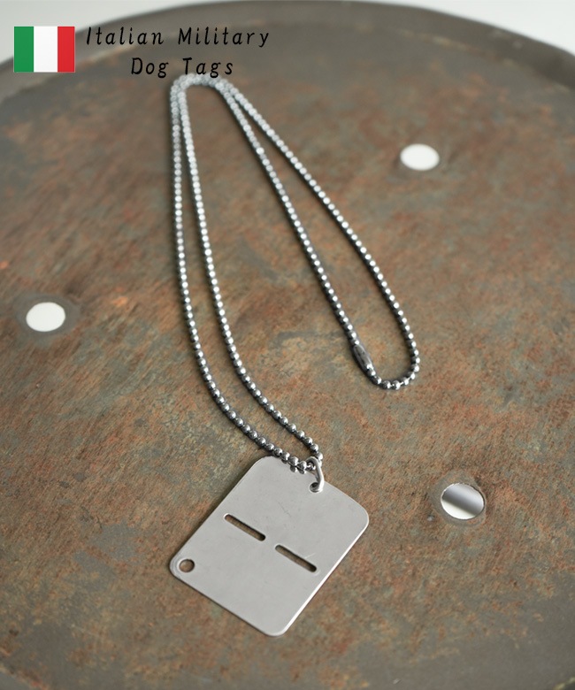 軍物 イタリア軍 ミリタリー ドッグタグ ネックレス メタルプレート
