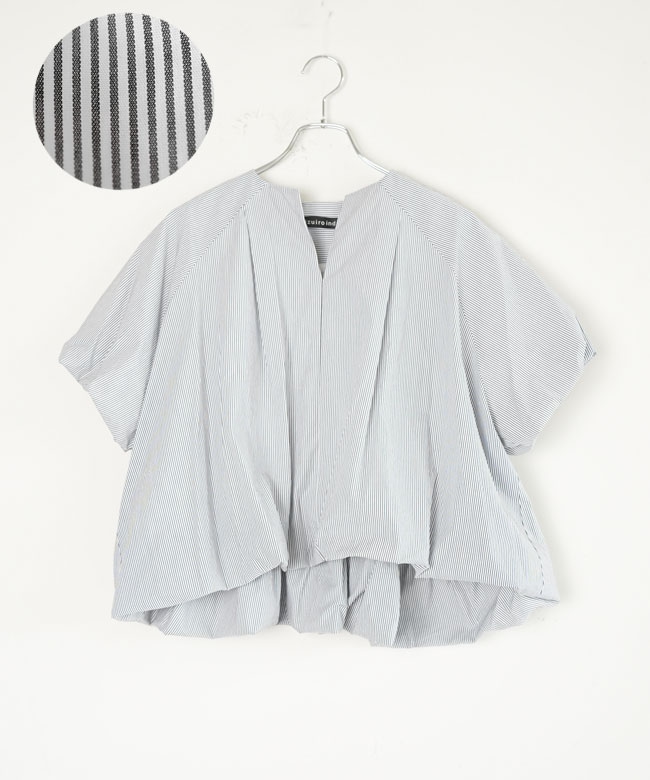 SALE 30%OFF】mizuiro ind(ミズイロインド)stripe no collar ballon P