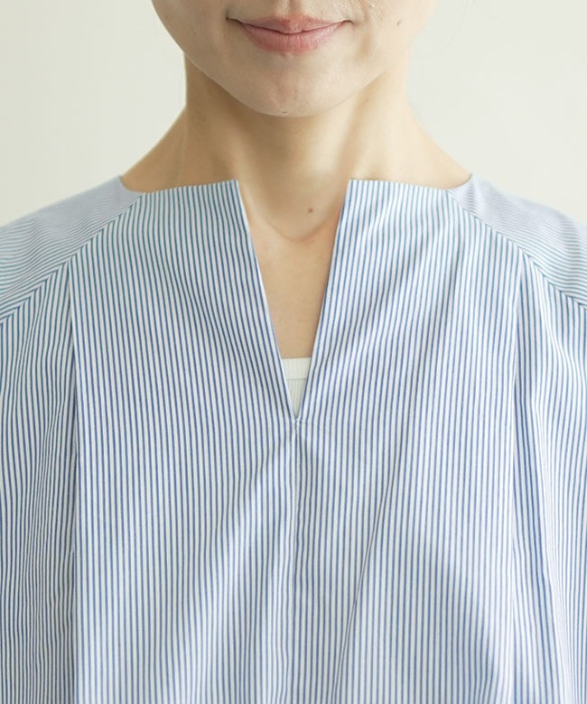 SALE 30%OFF】mizuiro ind(ミズイロインド)stripe no collar ballon P