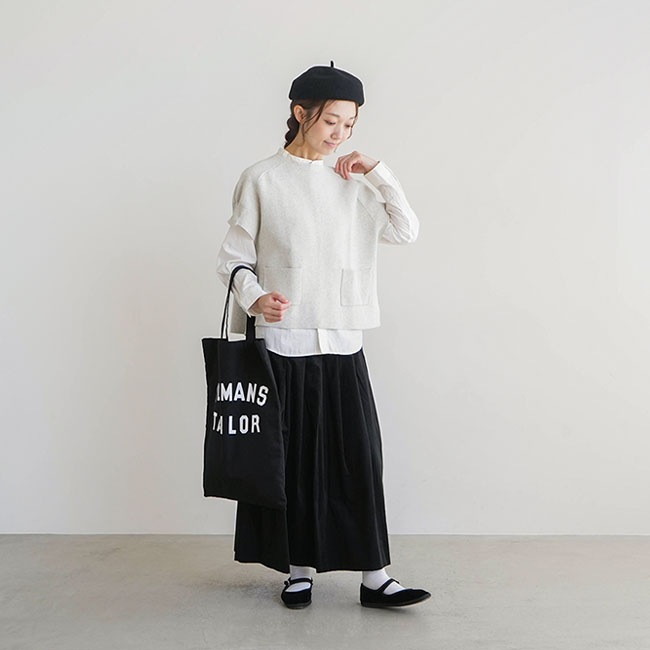 213182]ina(イナ) 別注 コーデュロイ ウエスト紐付きタックスカート