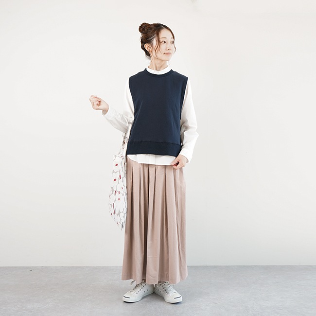 213182]ina(イナ) 別注 コーデュロイ ウエスト紐付きタックスカート