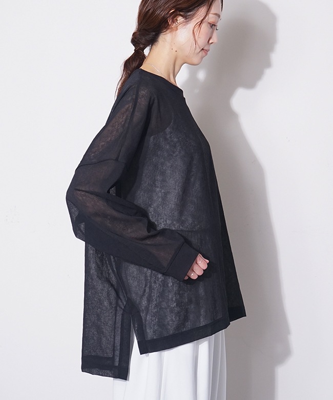 1-210059]mizuiro ind(ミズイロインド)ワッシャーボイルクルーネック