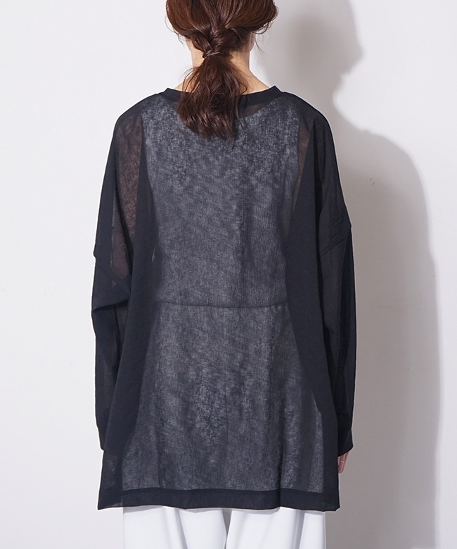 1-210059]mizuiro ind(ミズイロインド)ワッシャーボイルクルーネック