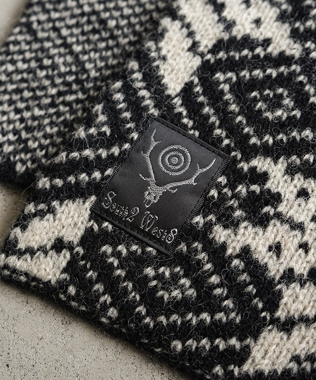 south2west8サウス2 ペイズリー柄マフラー ストール RW669]South2West8(サウスツーウエストエイト) Knit Scarf