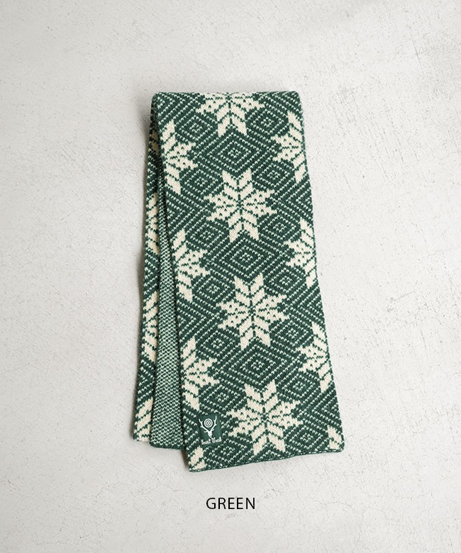 RW669]South2West8(サウスツーウエストエイト) Knit Scarf-Snowflakes