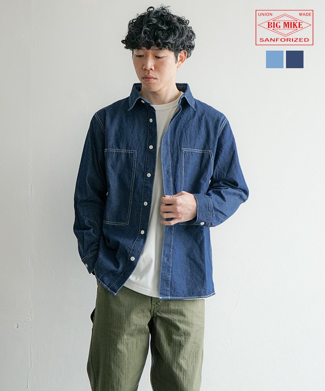 BIG MIKE(ビッグマイク) Denim Utility Long Sleeve Shirt デニム