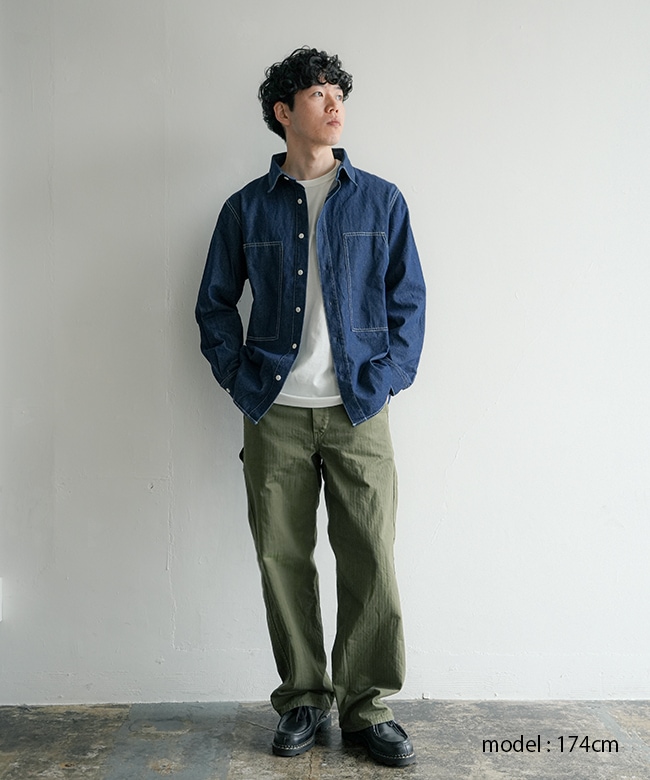 102615350]BIG MIKE(ビッグマイク) Denim Utility Long Sleeve Shirt