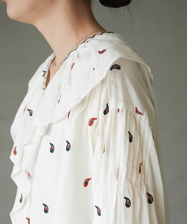 THE SHINZONE(ザ シンゾーン) PAISLEY EMBROIDERED BLOUSE ペイズリー