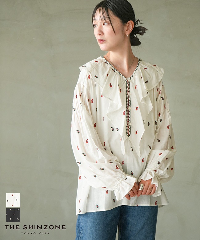 THE SHINZONE(ザ シンゾーン) PAISLEY EMBROIDERED BLOUSE ペイズリー