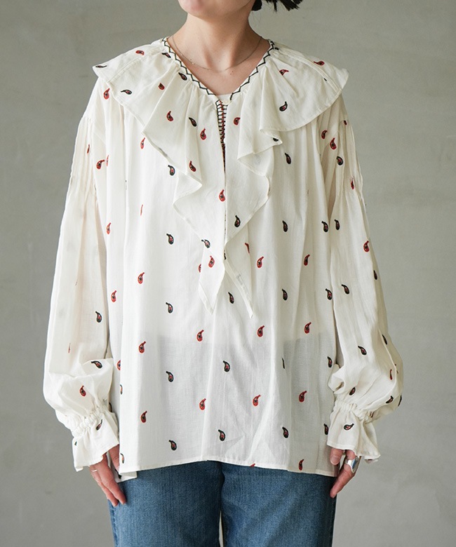 THE SHINZONE(ザ シンゾーン) PAISLEY EMBROIDERED BLOUSE ペイズリー