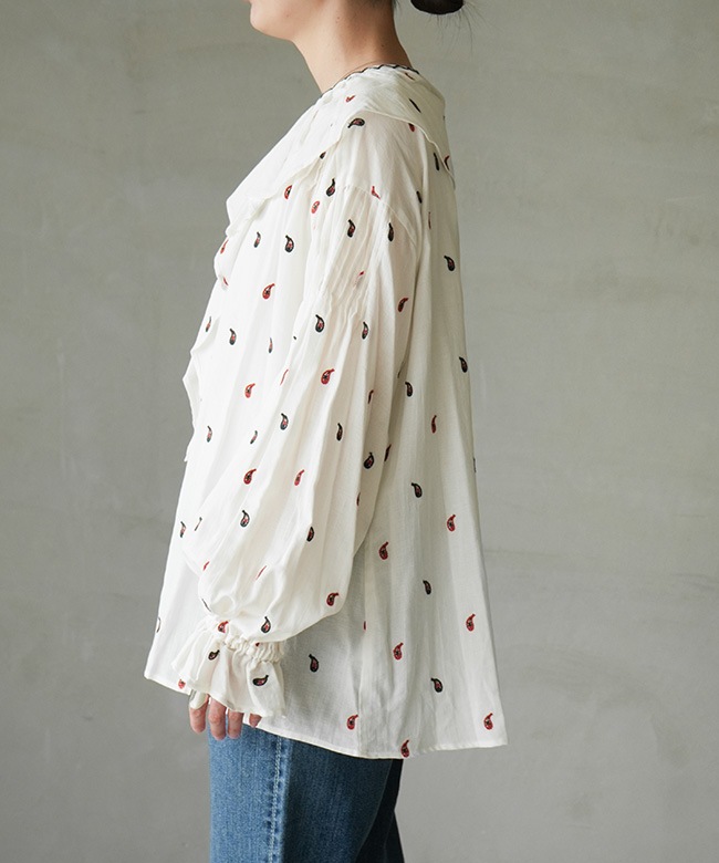 THE SHINZONE(ザ シンゾーン) PAISLEY EMBROIDERED BLOUSE ペイズリー