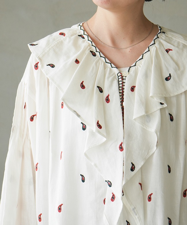 THE SHINZONE(ザ シンゾーン) PAISLEY EMBROIDERED BLOUSE ペイズリー