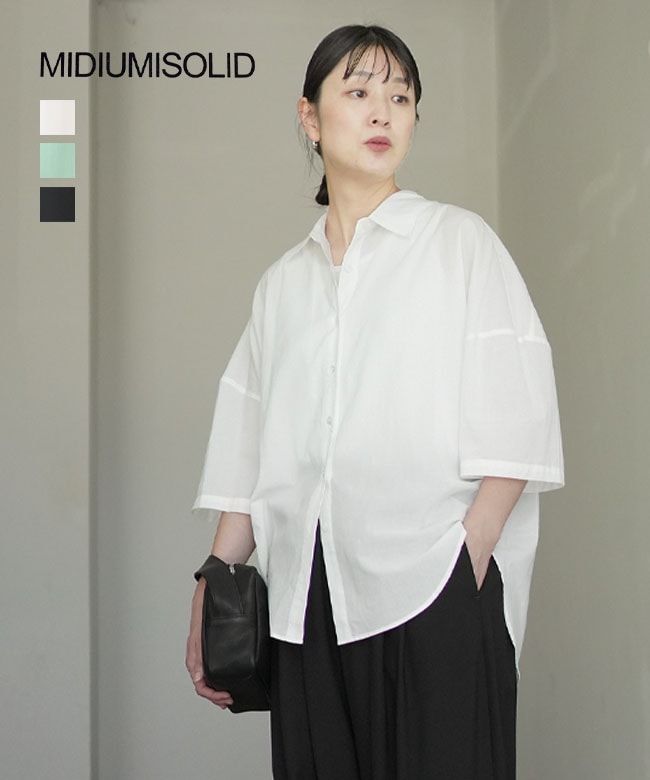 MIDIUMISOLID (ミディウミソリッド) cocoon slv wide shirt コクーン