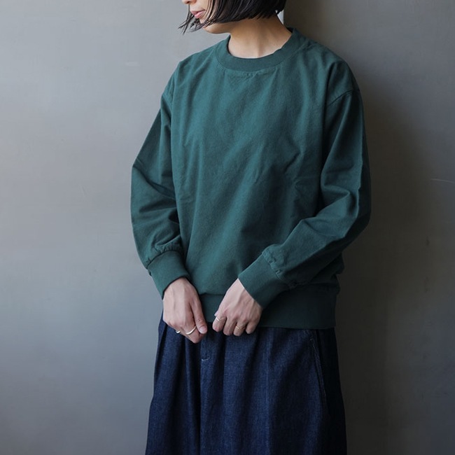 R37504]RINEN(リネン) 20/1ネル両面起毛 クルーネックシャツ