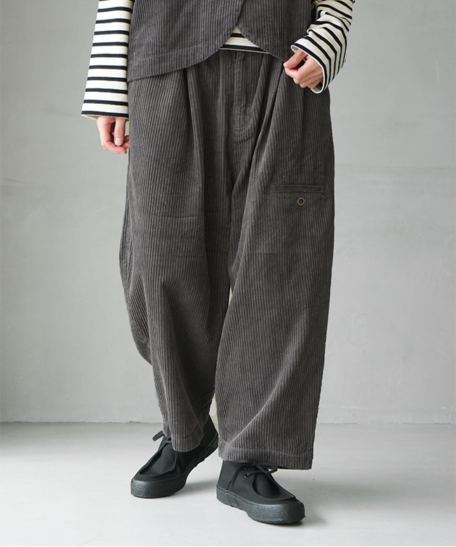 TB24335] tumugu(ツムグ) 太畝コーデュロイ9分丈パンツボトム
