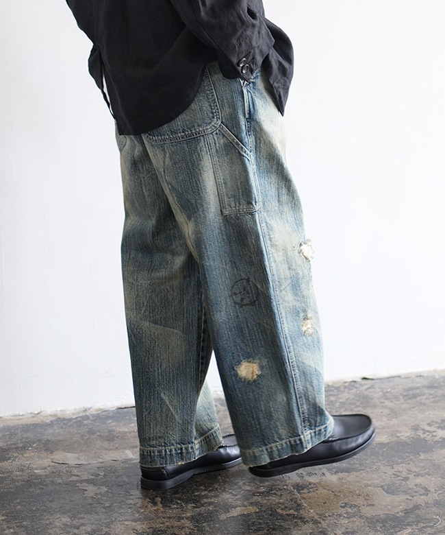 PORTER CLASSIC スタインベックデニムペインターパンツ デニムパンツ Porter Classic - STEINBECK DENIM PAINTER PANTS - NAVY