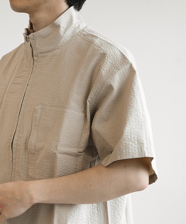 SALE 20%OFF】MODMNT(モドメント) STAND COLLAR ZIP SHIRT スタンド