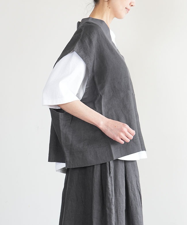 ◇solamonat poche(ソラモナポッシェ) リネンキャンバスニットネック