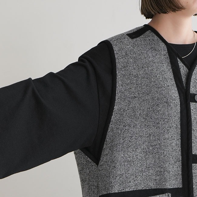 RB-FR1603VT]FIRMUM(フィルマム) オージーラムウールツィードベスト