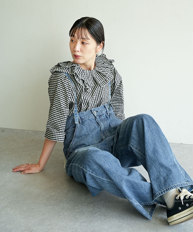 JOHNBULL(ジョンブル) デニムエンジニアサスペンダーパンツ レディース
