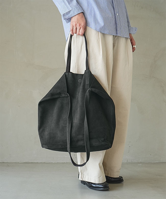 Morphee 大容量 XL ビッグトートバッグ 黒 本革 スエード 男女兼用 Morphée - Morphee / モルフェ トートバッグ BIG TOTE TYPE1 (XL