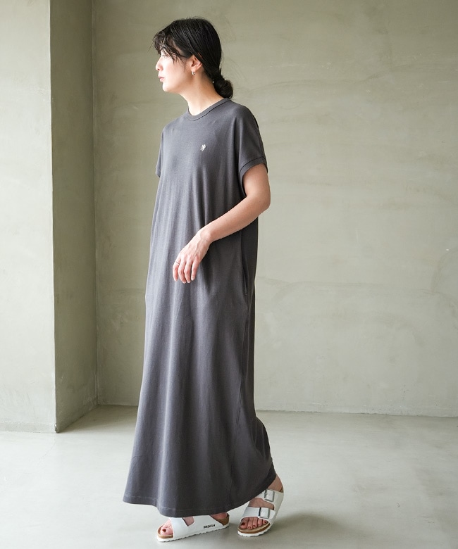 Gymphlex(ジムフレックス) クルーネックフレンチスリーブワンピース