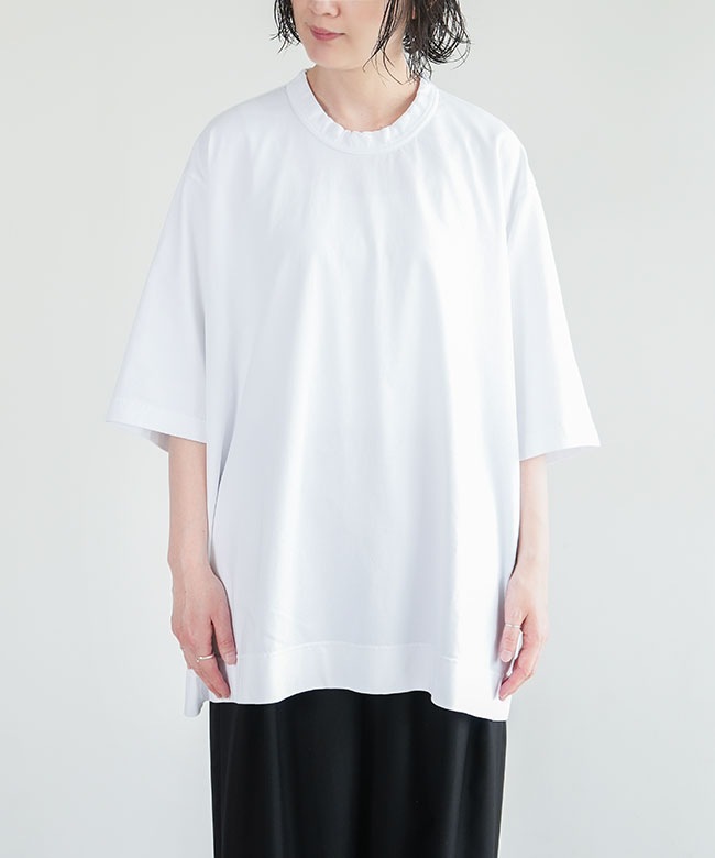 MAINU / ボトム/1/コットン/WHT/無地/152200 CA-FR0901T5]FIR MUM(フィルマム) 微強撚綿天竺カットソー FCPO5T